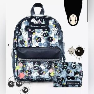 Studio Ghibli Spirited Away Soot Sprites Clear Mini Backpack and Wallet Set